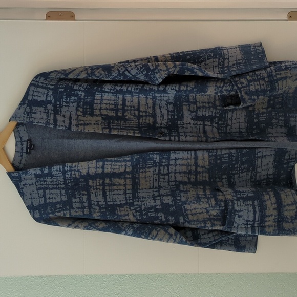 J Jill Long Line One Snap Closure Abstract Print Minimalist Boho Cardigan XL - Picture 3 of 8